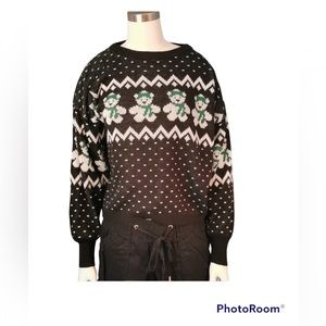 💚 Santa Bear Holiday Sweater, Size L